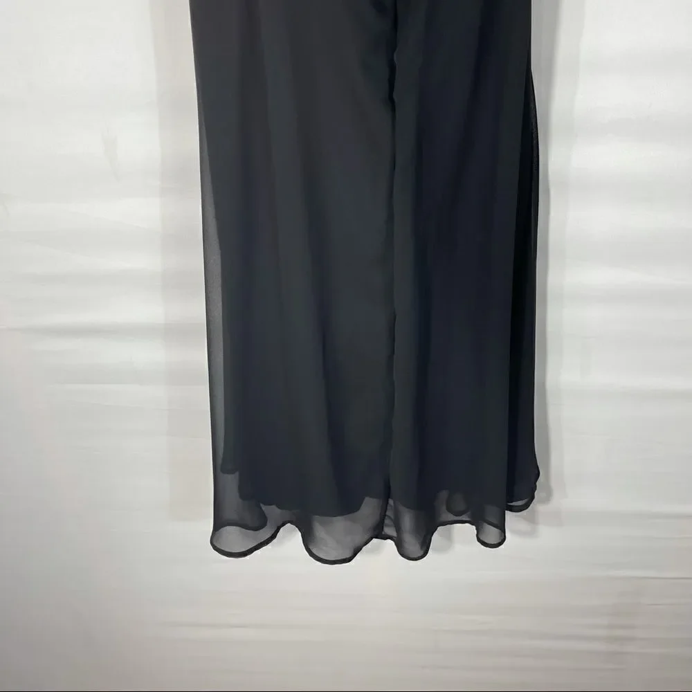 Connect A-Line Halter Black Short Chiffon Dress